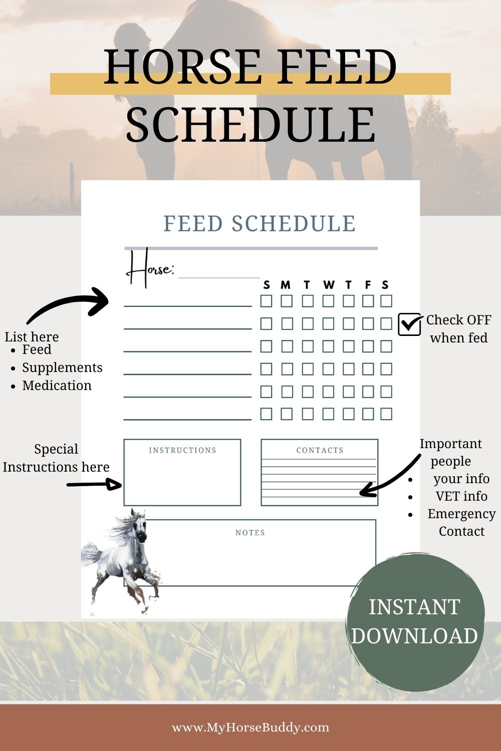 Feed schedule